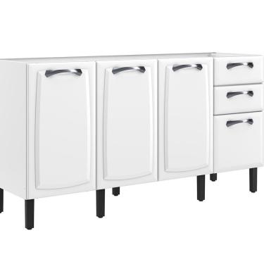 Imagem de Balcão De Cozinha Itatiaia Em Aço Portas Gavetas Branco