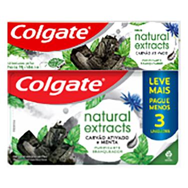 Imagem de Pack creme dental colgate carvão ativado menta com flúor C/3 90G cada