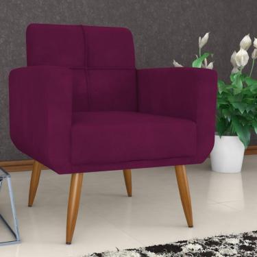 Imagem de Poltrona Decorativa Para Sala Lilian Veludo Turkey Marsala