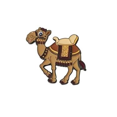 Imagem de LiswindH Pacote com 100 adesivos de metal para telefone com logotipo animal adesivo de metal para capa de celular acessórios camelo pássaro veado leão esmalte crachá (camelo, para colth)