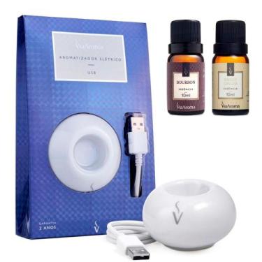 Imagem de Aromatizador Difusor de Ambiente USB Com 2 Essencias Via Aroma Boubon 