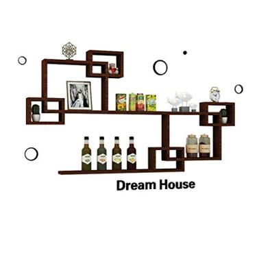Imagem de Prateleiras flutuantes, prateleiras de parede, prateleiras suspensas, conjunto de 4 como cubo, estante de armazenamento, unidade de exibição, moldura moderna, decoração de parede, design DIY