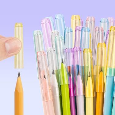 Imagem de Sukh 100 peças de tampa de lápis – protetor de ponta de lápis colorido capa de plástico extensor suportes de caneta para estudantes sala de aula presentes de escritório material escolar