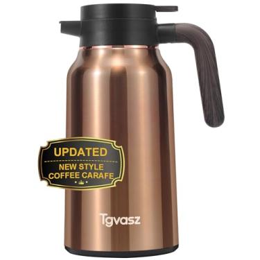 Imagem de Tgvasz Garrafa Térmica De Café 70 Oz - 36 Horas Aquecimento (Capacidade Da Garrafa) Garrafas Para Líquidos Quentes Térmicas Manter Café, Chá, Água E Bebidas Quentes/Frios Dispenser Festas (Dourado)