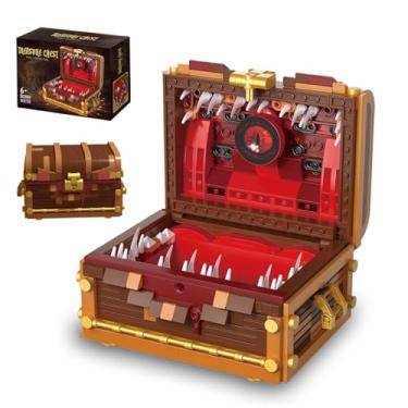 Imagem de Mavo Brix Conjunto de montar baú do tesouro, caixa de armazenamento de dados comporta até 4 conjuntos de dados poliédricos, coleção de jogos de tabuleiro Dragons, presentes de brinquedo para adultos e