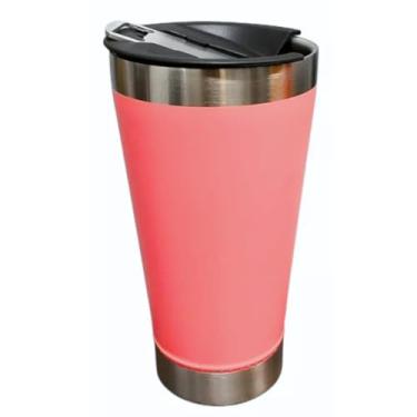Imagem de Copo Térmico Com Tampa e Abridor 473ml Qualidade Frio e Quente – Sem Estampa - TYDA (PINK NEON)