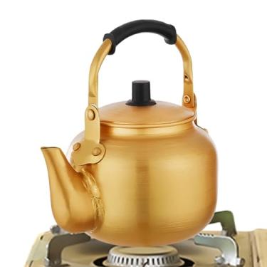Imagem de Chaleira de fogão de acampamento, chaleira para fogão,Chaleira de acampamento ao ar livre cafeteira|bule de chá aquecedor pequeno bule caldeira de água para caminhadas piquenique viagens