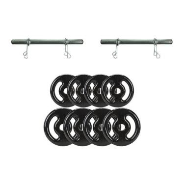 Imagem de Kit Anilha Emborrachada 20Kg Academia Treino Musculação - Camarx