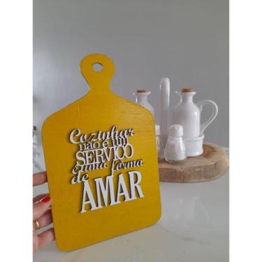 Imagem de Placa Cozinha Plaquinha Tábua Decorativa com Frase Diversas - 1 unidad