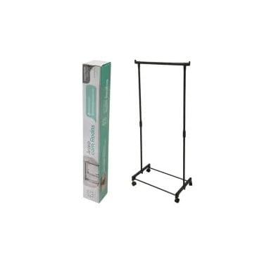 Imagem de Arara de Roupas com Rodinhas 130cm – Estrutura em Ferro e Plástico PP, Leve e Resistente, Ideal para Organização de Roupas, Casacos e Acessórios, Cor Preta