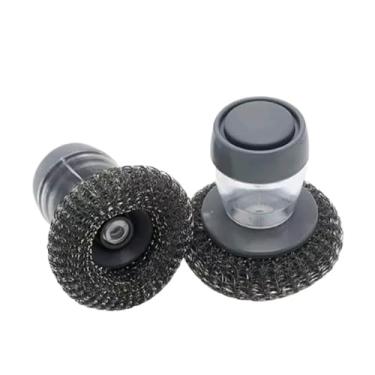 Imagem de Escova De Aço Para Limpeza Panela Fogão Louça Porta Detergente Sabão Dispenser Multiuso(ALEATORIO)