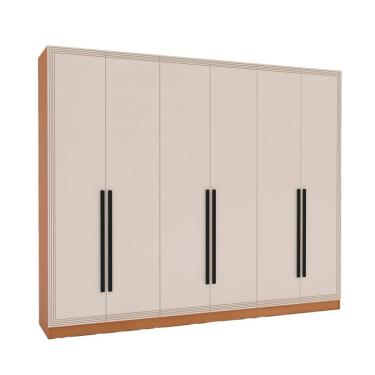 Imagem de Guarda-Roupa Casal Valência 6 Portas 4 Gavetas Freijó e Creme