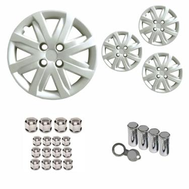 Imagem de Kit 4 Calotas Vw Gol Voyage G5 Aro 13 com Emblema 047ca
