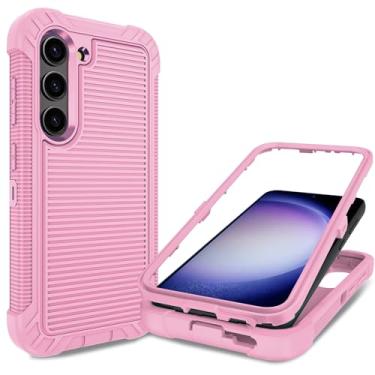 Imagem de Asuwish Capa de celular para Samsung Galaxy S23 5G capa de silicone híbrida Militray Grade protetora robusta à prova de choque resistente S 23 23S GS23 G5 SM-S911U 6,1 polegadas mulheres meninas rosa