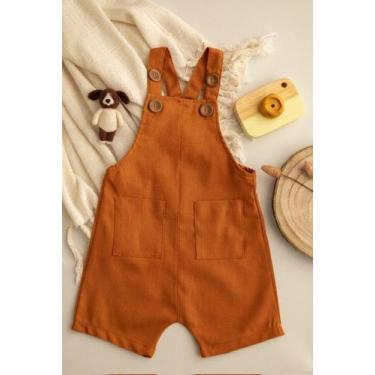 Imagem de Romper de Linho Bebê Menino Ensaio de Fotos Clássico Mêsversário Festa