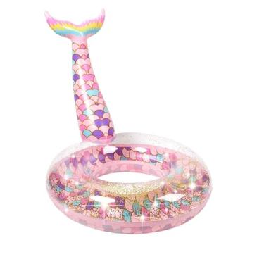 Imagem de Boias de piscina infláveis para natação, tubos de cauda de sereia, glitter, festa aquática, verão, praia para crianças e adultos