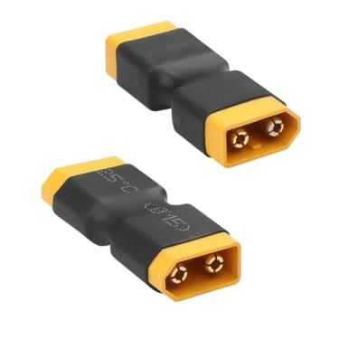Imagem de QIANRENON Conector extensor de alimentação de avião XT60 banhado a ouro XT60 macho para XT60 macho Li adaptador de extensão de bateria 30A, para modelo de ar RC Li-Po bateria drone fonte de