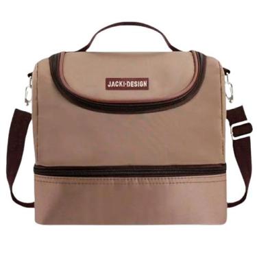 Imagem de Lancheira Bolsa 2 Compartimentos Rosa Térmica Marmita Fitnes - Jacki D