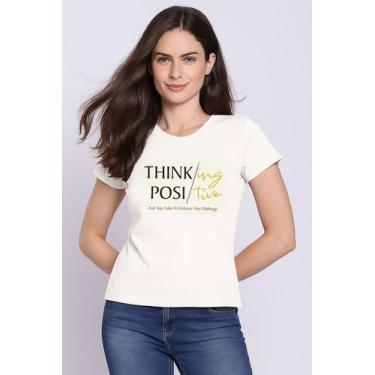 Imagem de Camiseta Feminina Think Posi Polo Wear Off White, Off white, GG