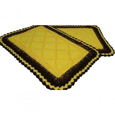Imagem de Tapete De Crochê Amarelo Artesanal
