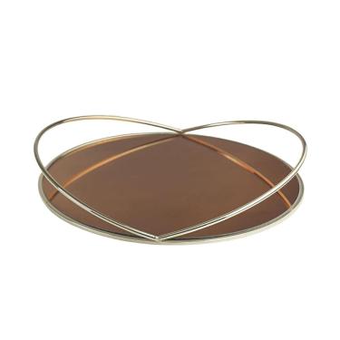 Imagem de Bandeja Mirror Vidro Dourado - Acasa