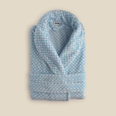 Imagem de Roupão Vichy Microfibra Azul - Acasa Roupão Vichy Microfibra Azul P - Acasa