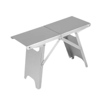 Imagem de oshhni Mesa dobrável de aço inoxidável para acampamento, cadeira para áreas externas, banco para acampamento, cadeira de pesca, mesa de compacta