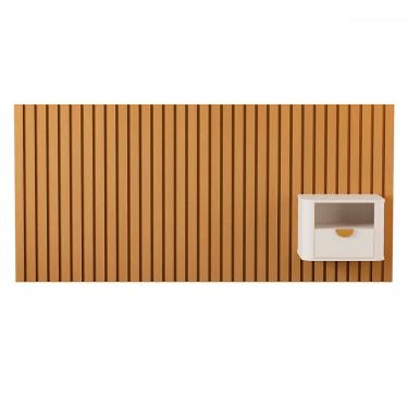 Imagem de Cabeceira Queen Buriti 1 Gaveta Ripado Off White - Jb Bechara