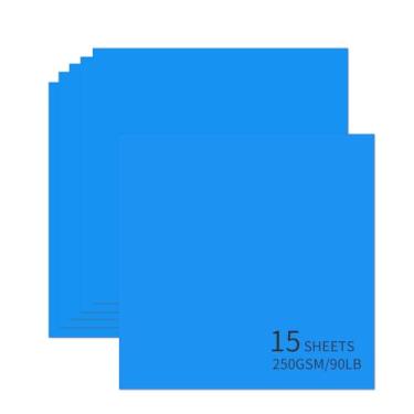 Imagem de 15 folhas de cartolina azul 30,5 x 30,5 cm, 250 gsm/40,8 kg, cartolina grossa e lisa, perfeita para fazer cartões, álbuns de recortes e artesanato