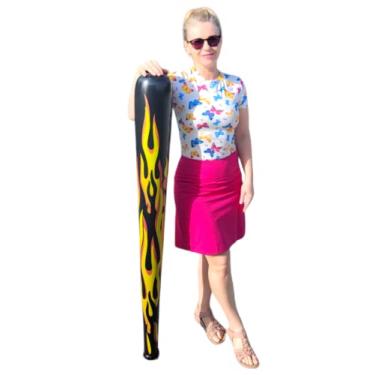 Imagem de Zugar Land Taco De Beisebol Inflável Jumbo Fire Flame 54" (Pacote Com 2) Brinquedo Perfeito Para Festa, Diversão Em Playground E Esporte