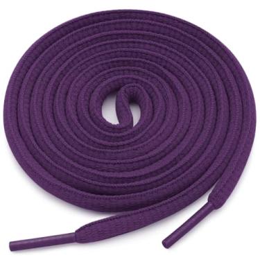 Imagem de YJRVFINE Cadarços de tênis meio redondos: 2 pares de cadarços ovais para calçados esportivos esportivos, Roxo escuro, 51 Inch (130CM)