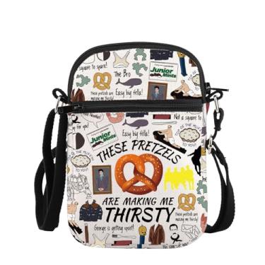 Imagem de PLITI Presente clássico da Sitcom para amantes de fãs Estes Pretzels Are Making Me Thirsty Bolsa tiracolo para amantes de programas de TV, Pretzels Thirsty Zcbag
