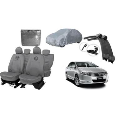 Imagem de Jogo de capa City couro cinza + brinde limpador - ferro tech br