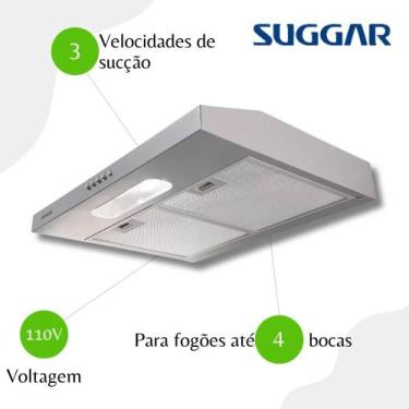 Imagem de Depurador De Ar Slim 60cm 3 Velocidades Suggar DPS161PR Prata - 110V ,