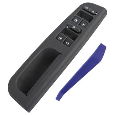 Imagem de Obaee Interruptor de janela elétrica mestre com conjunto de bisel dianteiro esquerdo do lado do motorista compatível com Volkswagen Jetta 1999-2005, substitui 1J4959857D, preto