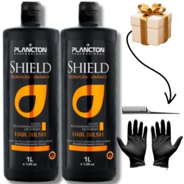 Imagem de Plancton Shield Blindagem Dinâmica, Kit 2 Frascos 1L, Tratamento Alisante Profissional com Óleos de Macadâmia e Argan