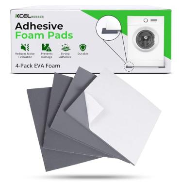Imagem de XCEL Conjunto De 4 Almofadas Antivibração Multiuso Cinza Com Adesivo, Proteção Para Móveis E Eletrodomésticos, Almofada Espuma Borracha Célula Fechada, 30,5 Cm X 6,2