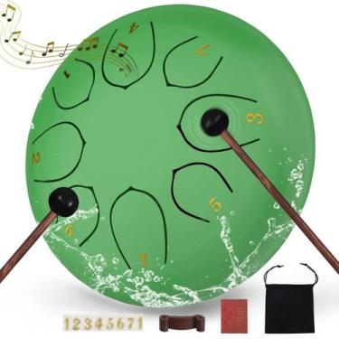 Imagem de Tambor de língua de aço MENGBEI Rain Drum de 6 polegadas com bolsa e l