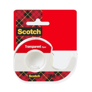 Imagem de (2540cm ) - Scotch Brand Transparent Tape with Dispenser, Cuts Cleanly, Great Value, Engineered for Office and Home Use, Clear Finish, 1.3cm x 2540cm (174)