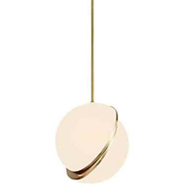 Imagem de Mini Luz Pendente Com Acabamento Dourado Galvanizado, Uma Luz Ilha De Cozinha Lustre Moderno Globo De Vidro Fosco Pendurado Luminária De Jantar, Plated Copper, 15cm(6inch)
