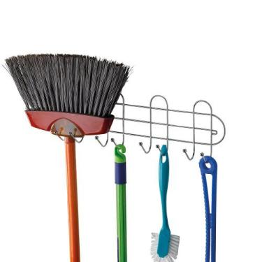 Imagem de Porta Vassouras em Metal Cromado com Esferas Arthi 8 Ganchos, UNICA