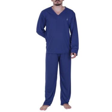 Imagem de Pijama de Inverno Blusa de Frio Masculino Manga Longa Calça Comprida -