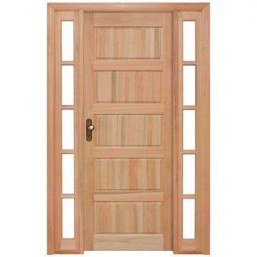 Imagem de Porta de Almofadas com Marco e Vitrôs Dos Dois Lados Rondosul Natural