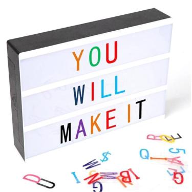 Imagem de Letreiro Quadro Led Light Box Cinema Com 96 Letras Coloridas