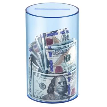 Imagem de Cofrinho transparente para adultos/crianças, caixa de dinheiro de acrílico para economia de moedas, deve quebrar para abrir, pote de economia de dinheiro para adultos, meninos e meninas, tamanho 20 cm
