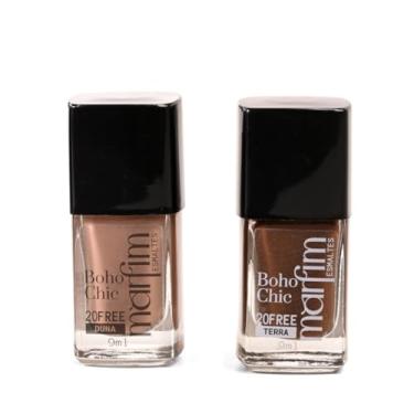 Imagem de Kit 2 Esmaltes Marfim | Pincel Anatômico, Hipoalergênico, Secagem Rápida, Longa Duração (Duna + Terra)