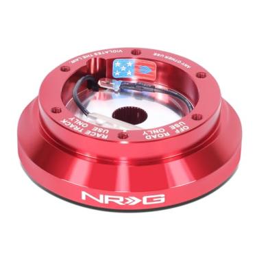 Imagem de NRG Innovations Cubo curto para volante estilo corrida, eixo de direção de alumínio bloqueável, unidade adaptadora de liberação rápida com padrão de parafuso de 6 x 70 mm, para Mitsubishi/Subaru