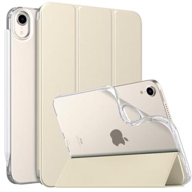 Imagem de MoKo Capa compatível com o novo iPad Mini 6 2021 (6ª geração de 8,3 polegadas), capa traseira fosca translúcida de TPU macio com suporte inteligente para iPad Mini, despertar/hibernar automaticamente,