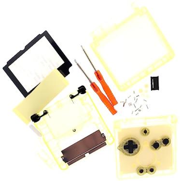 Imagem de Deal4GO Kit de invólucro completo semitransparente com botão de substituição de lente de tela para Game Boy Advance SP GBA SP (amarelo)