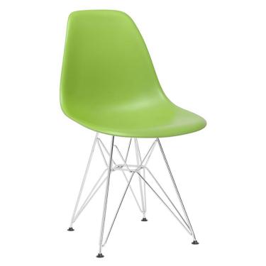 Imagem de Cadeira Eames Eiffel DKR com base de metal cromado Verde-claro